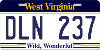 WV license plate DLN237