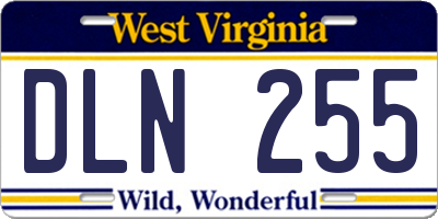 WV license plate DLN255