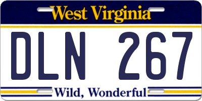 WV license plate DLN267