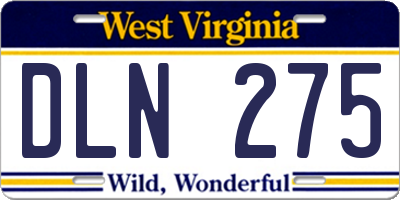 WV license plate DLN275