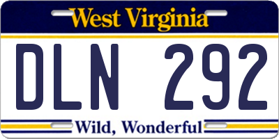 WV license plate DLN292