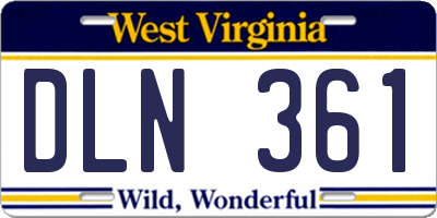 WV license plate DLN361
