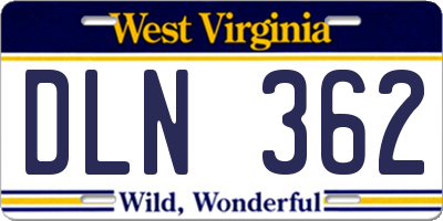 WV license plate DLN362