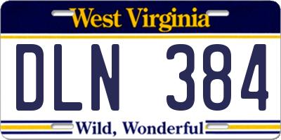 WV license plate DLN384