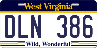 WV license plate DLN386