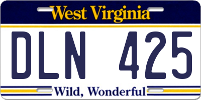 WV license plate DLN425