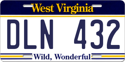 WV license plate DLN432