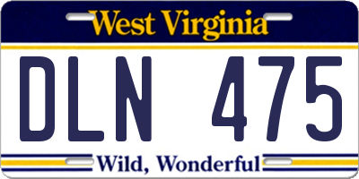 WV license plate DLN475