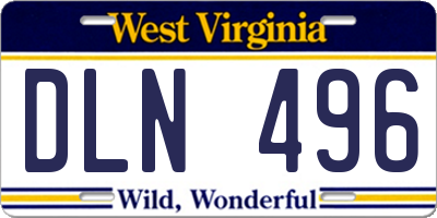 WV license plate DLN496