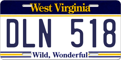 WV license plate DLN518