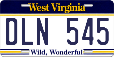 WV license plate DLN545