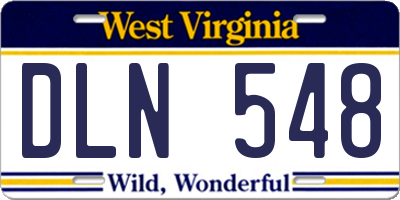 WV license plate DLN548