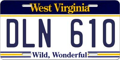 WV license plate DLN610