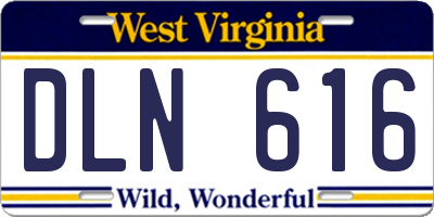 WV license plate DLN616