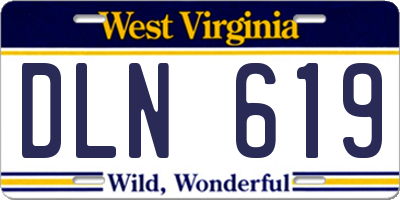 WV license plate DLN619