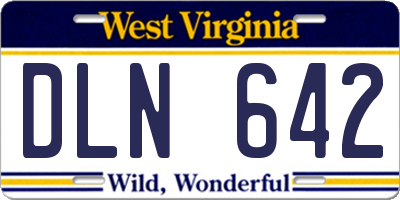 WV license plate DLN642