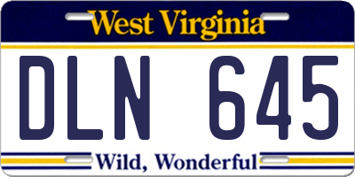 WV license plate DLN645
