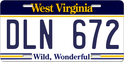 WV license plate DLN672