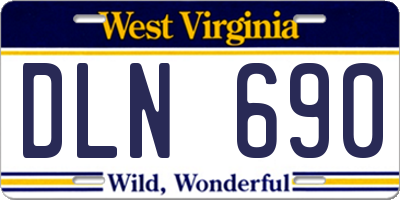 WV license plate DLN690