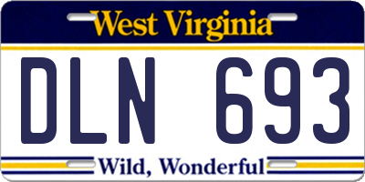 WV license plate DLN693
