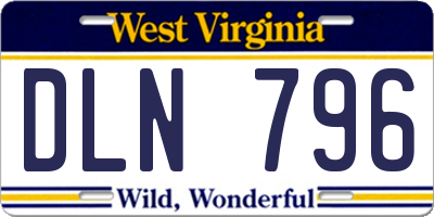WV license plate DLN796