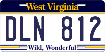 WV license plate DLN812