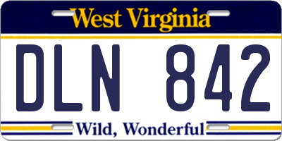 WV license plate DLN842