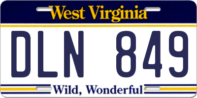 WV license plate DLN849