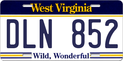 WV license plate DLN852
