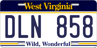 WV license plate DLN858