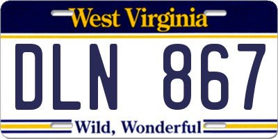 WV license plate DLN867