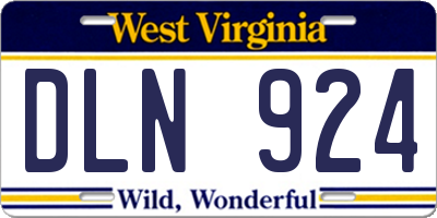 WV license plate DLN924