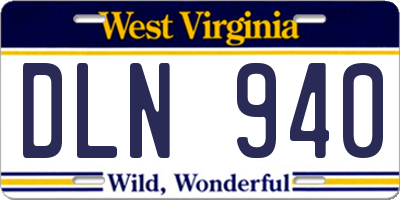 WV license plate DLN940