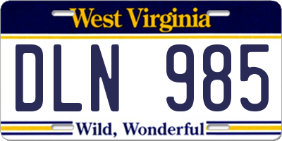 WV license plate DLN985