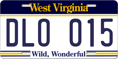 WV license plate DLO015