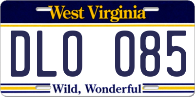 WV license plate DLO085
