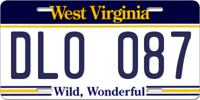 WV license plate DLO087
