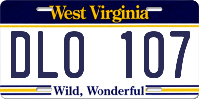 WV license plate DLO107