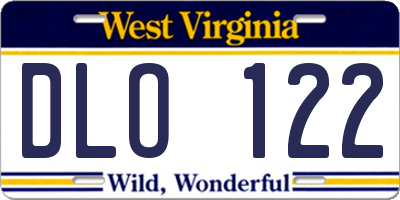 WV license plate DLO122