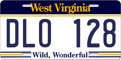 WV license plate DLO128