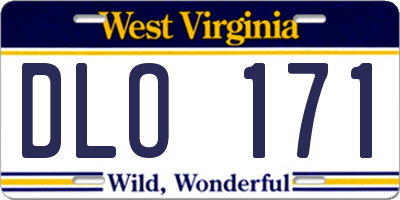 WV license plate DLO171