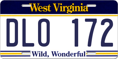 WV license plate DLO172