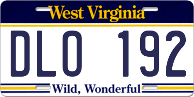 WV license plate DLO192