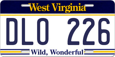 WV license plate DLO226