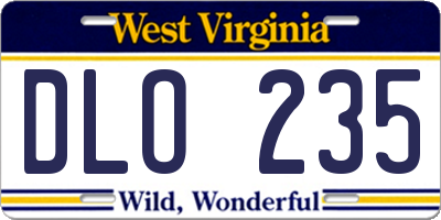 WV license plate DLO235