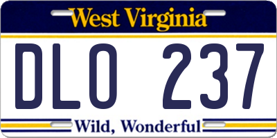 WV license plate DLO237