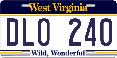 WV license plate DLO240