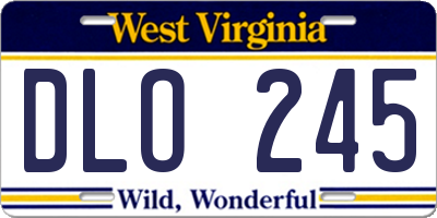 WV license plate DLO245