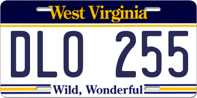 WV license plate DLO255