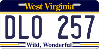 WV license plate DLO257